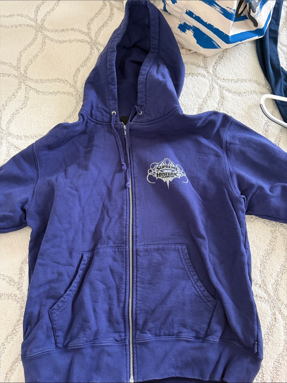 Supreme Hysteric Glamour Purple Zip-Up Hoodie with Small Chest Logo